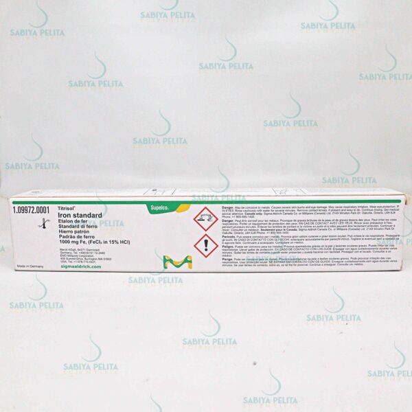 Iron standard 1000 mg Fe, (FeCl₃ in 15% HCl) Titrisol® Merck 1.09972.0001