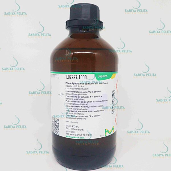 Phenolphthalein solution 1% in ethanol, indicator pH 8.2 - 9.8 Merck 1.07227.1000