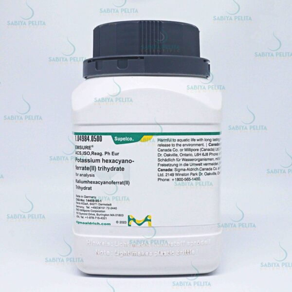 Potassium hexacyanoferrate(II) trihydrate for analysis EMSURE® Merck 1.04984.0500